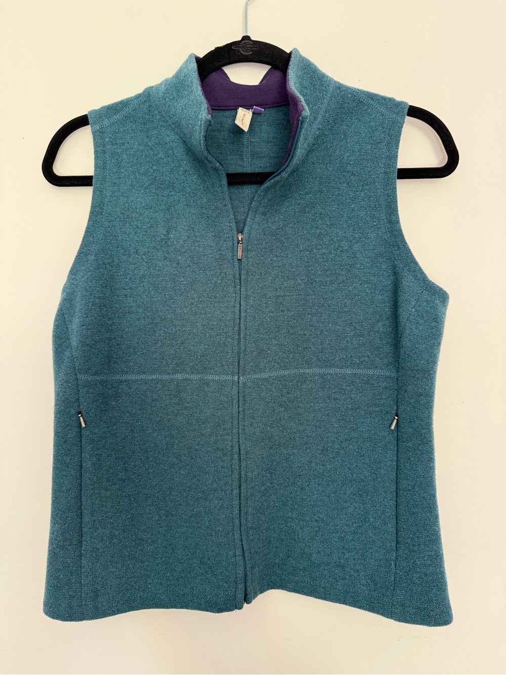 Ibex Carrie Merino Wool Vest Womens Medium Teal Blue Full Zip Outdoor Hiking